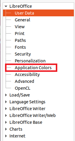 LibreOffice Dark Mode- Change color