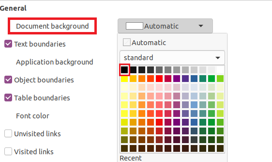 LibreOffice Dark Mode- Change color