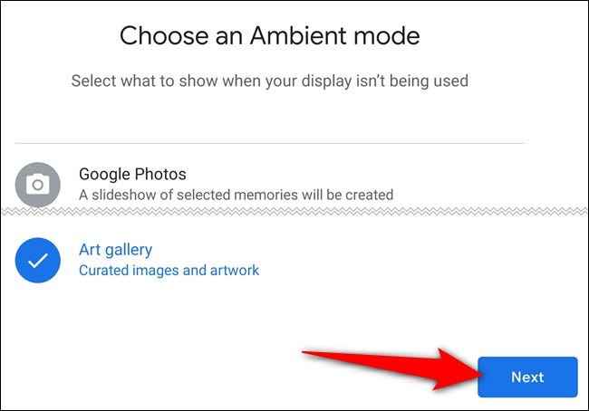 select ambient mode 