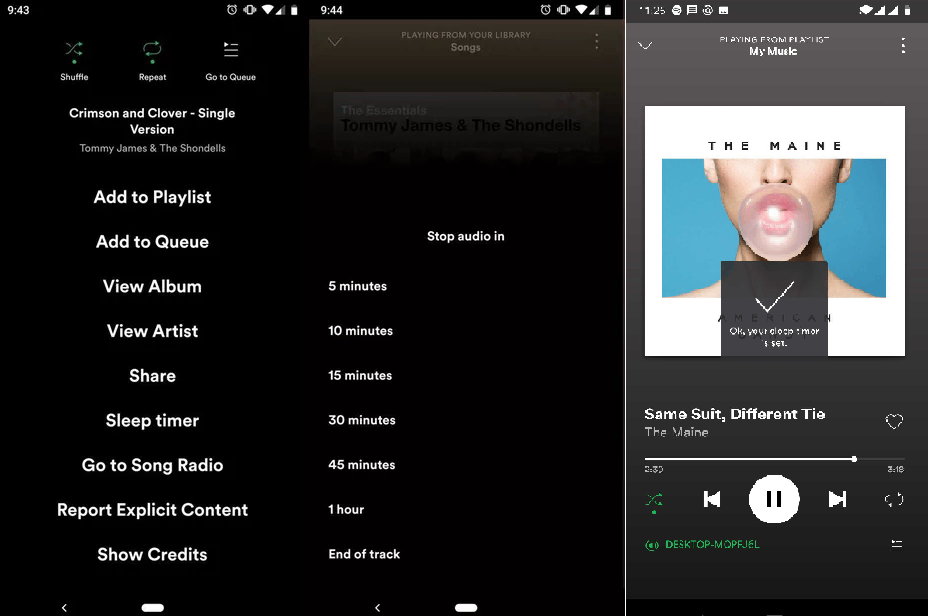 Set up Sleep Timer on Spotify