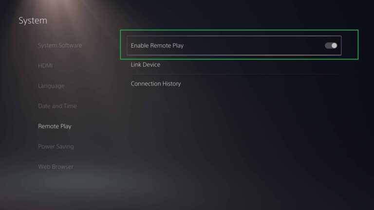 turn on to enable the Remote Play
