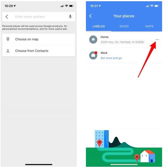 Change Home Address in Google Maps