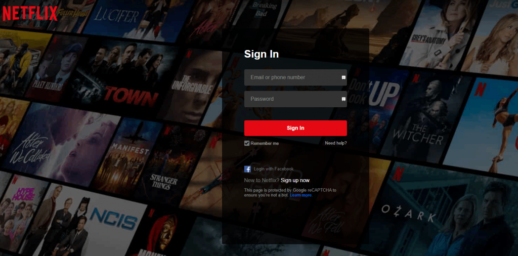 Sign in to your Netflix account