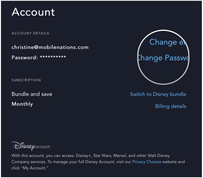 Change Disney Plus Password