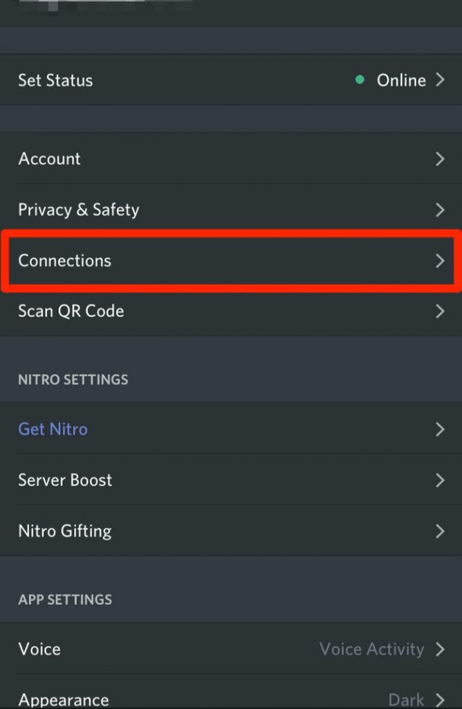 Connect Spotify to Discord -  Click Connection