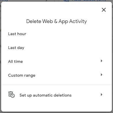 Delete web & app activity