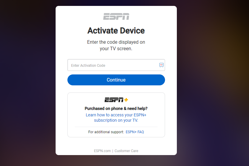 Activate ESPN on Apple TV