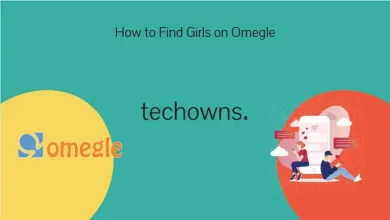 Featured Image with title 'How to find girls on Omegle'. Artwork on left with Omegle logo.