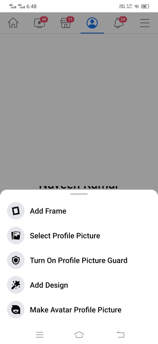 Wählen Sie die Option Profilbild