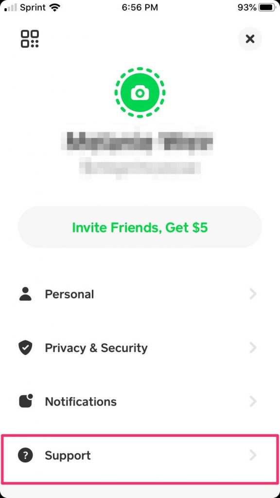 Cash App Support page