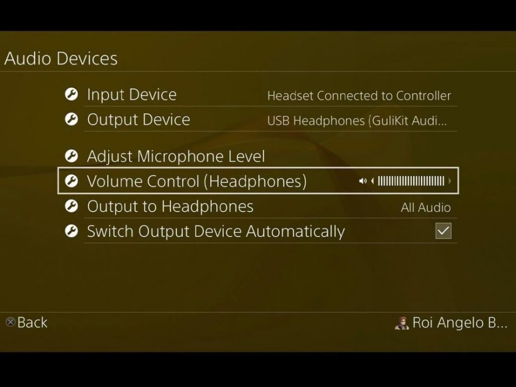 Volume control on audio devices