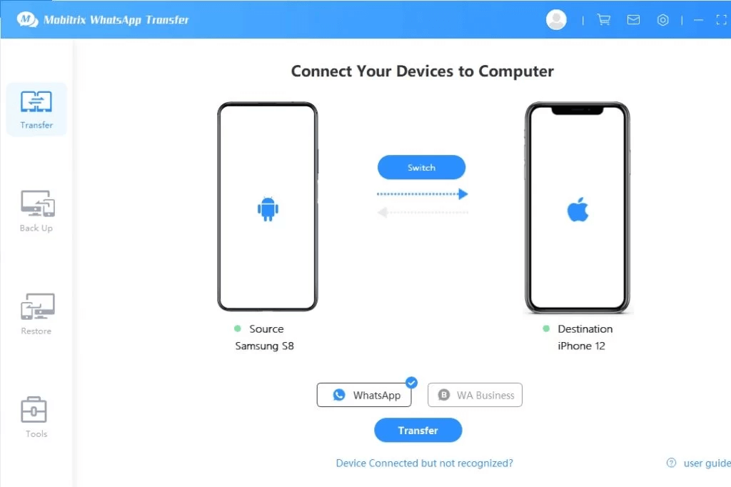 Transfer data to iPhone