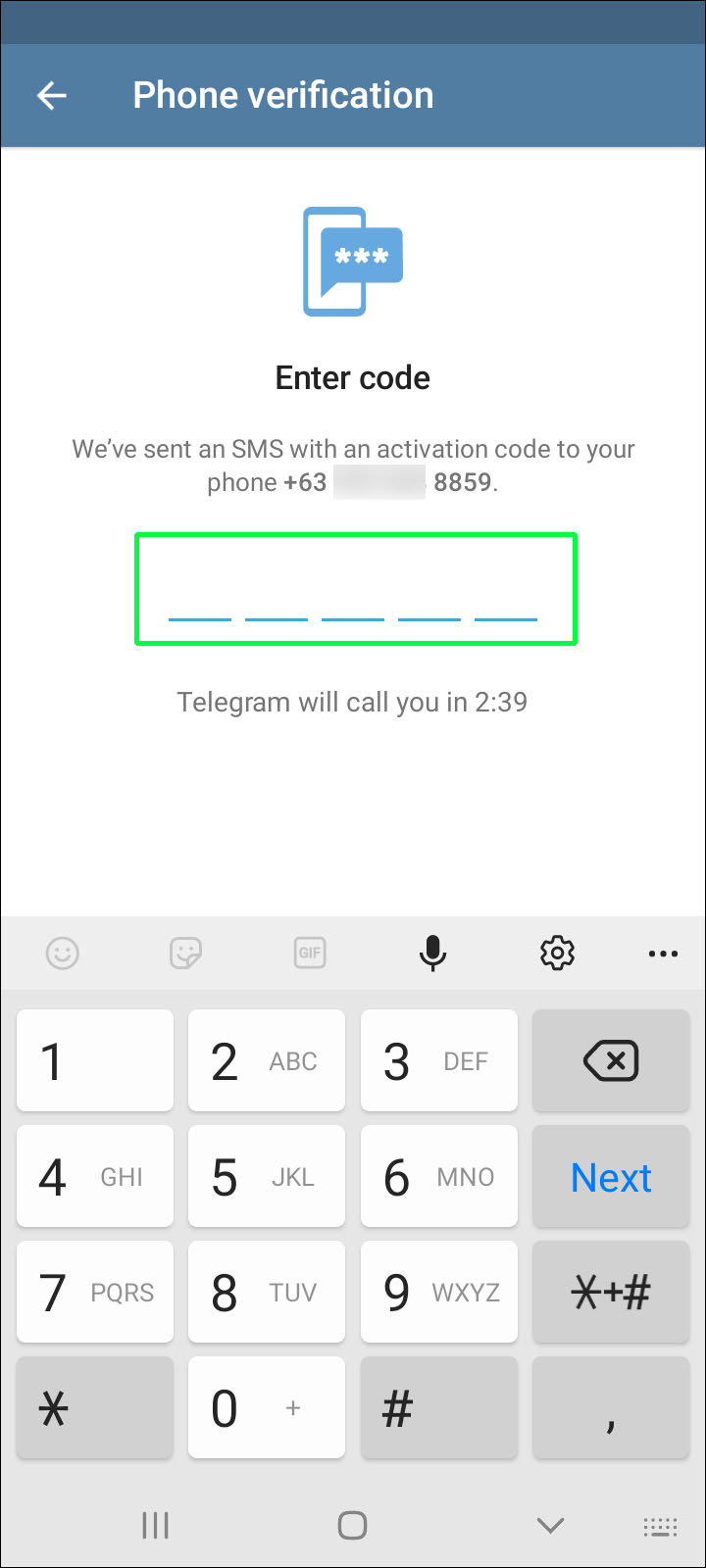 how to sign up telegram without email