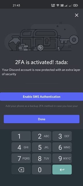 Two Factor Authentication Discord