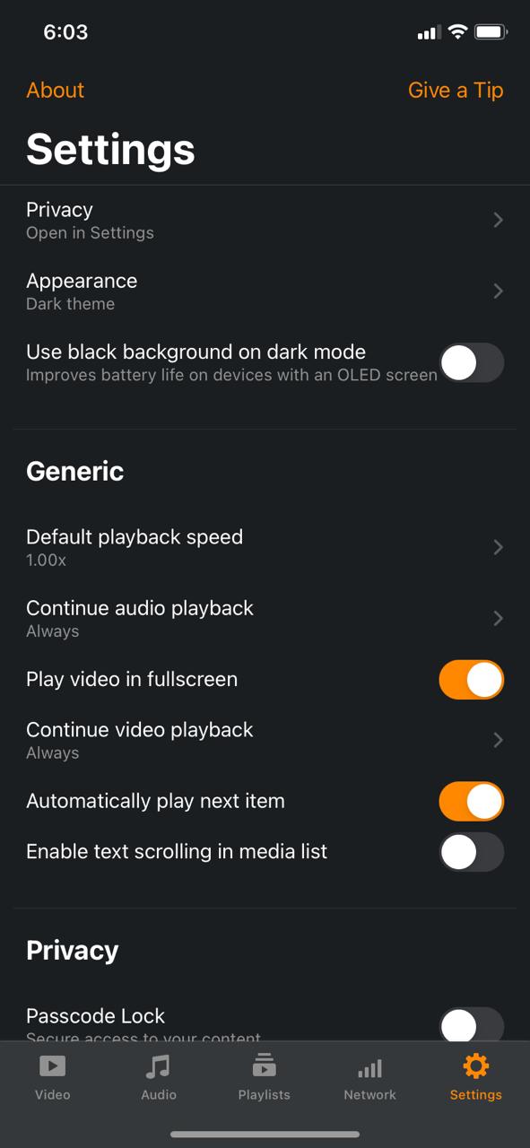 VLC dark mode