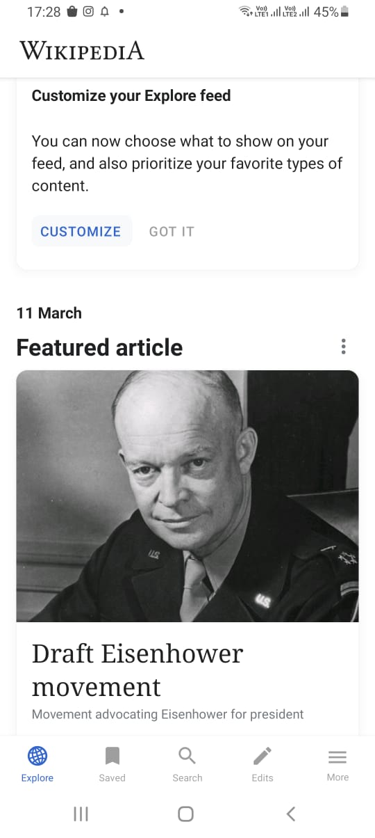 More icon on the Wikipedia app