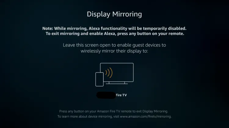 Enable mirroring to cast Zwift to Firestick