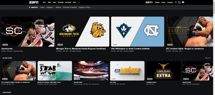 Watch ESPN Streaming Site