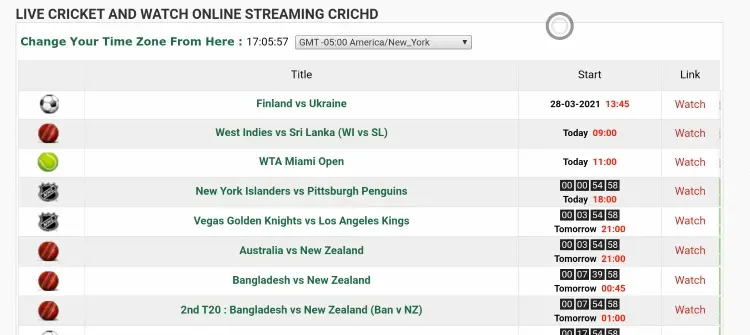 CricHD Sports Streaming Site