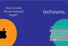 Artwork with apple iphone keyboard on right and apple logo on the left
