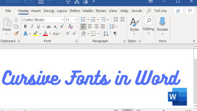 Cursive Fonts in Word