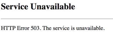 HTTP Error 503 Service Unavailable