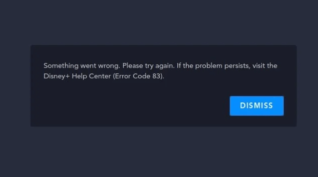 Disney Plus Error Code 83