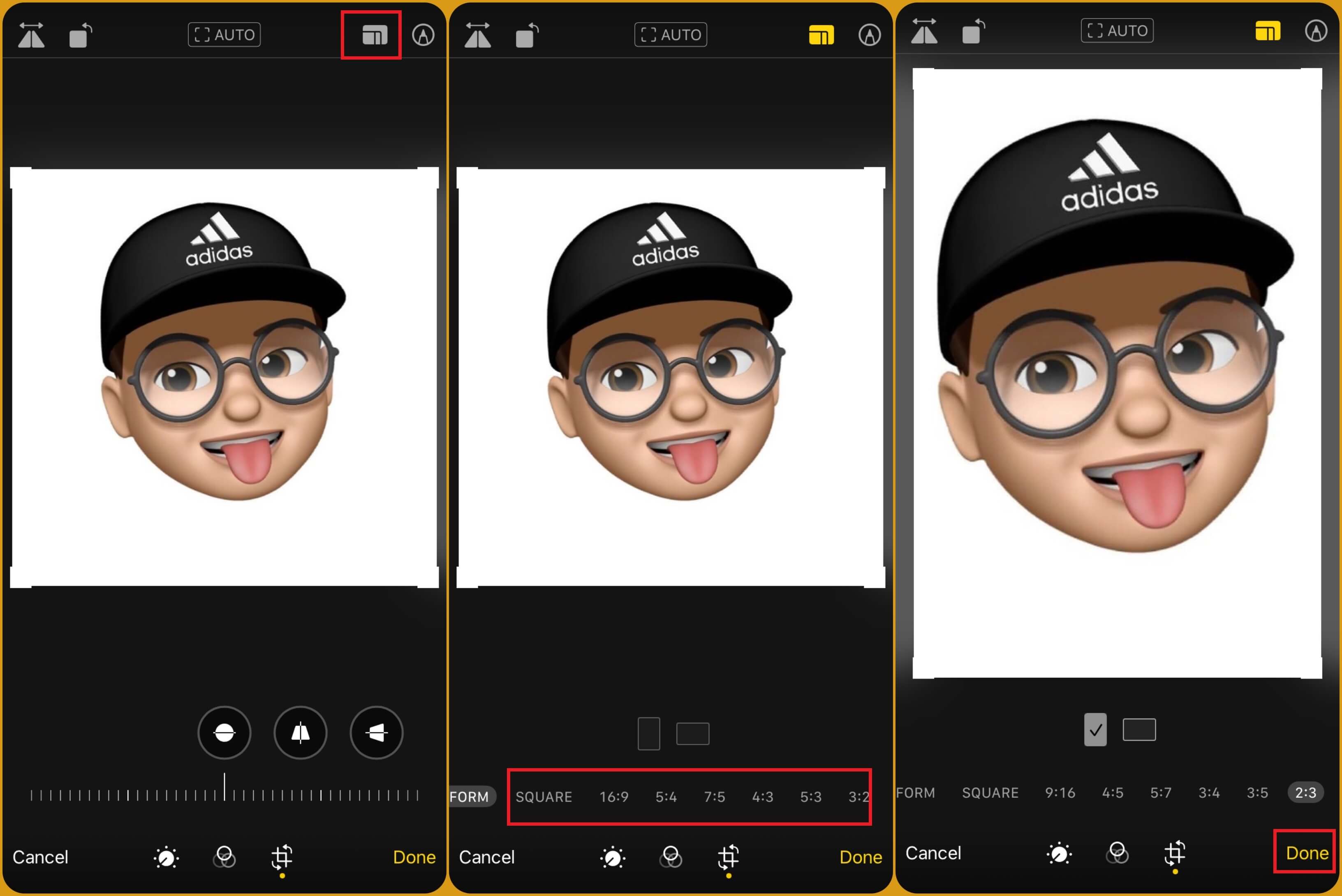 How to crop picture on iPhone