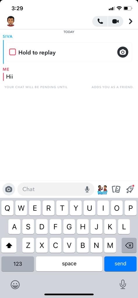 Snapchat chat screen