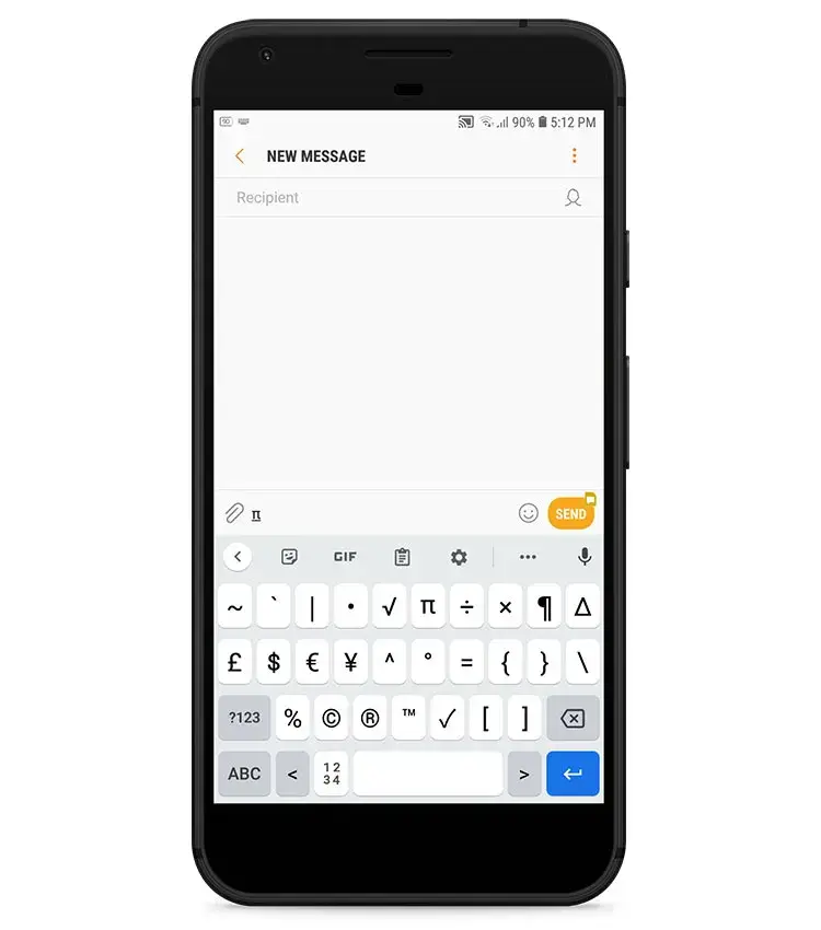 Type Pi Symbol on Android Keyboard