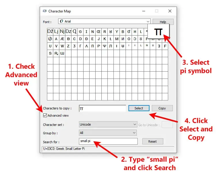 Character Map on Keyboard