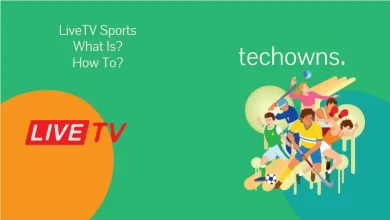 LiveTV Free Sports Streaming Featured Image with Artwork and Techowns logo