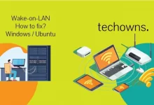 Wake on LAN featured image with techowns logo and title of post