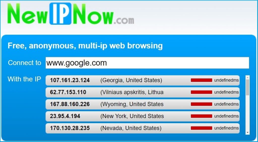 New IP Now Proxy site