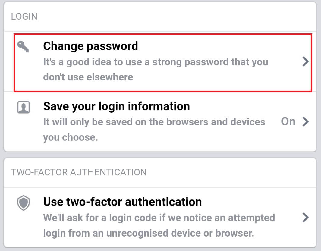 Change Password on Messenger [Android]