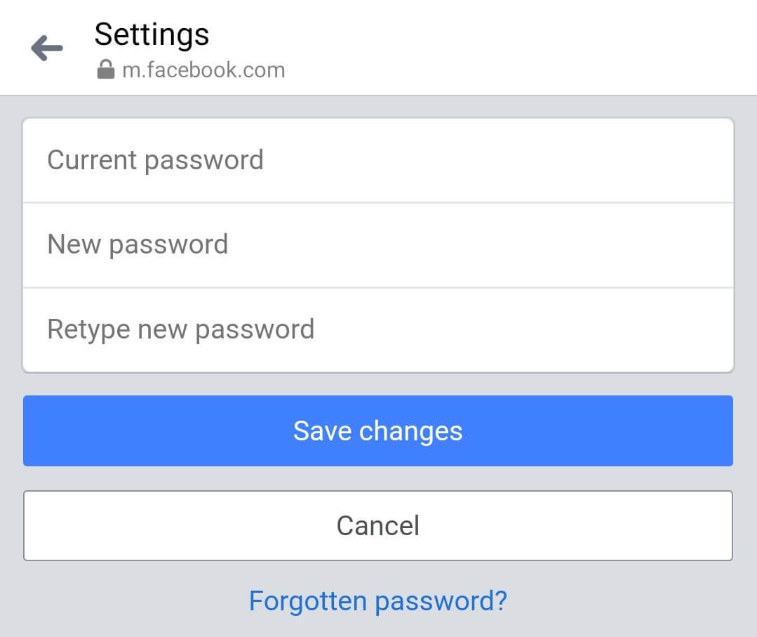 Change Password on Messenger [Android]
