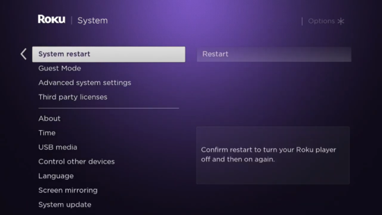 Disney Plus Not Working on Roku-Click System Restart