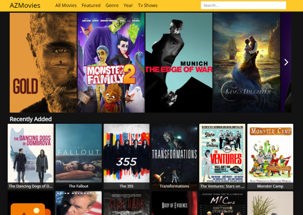 AZMovies home page