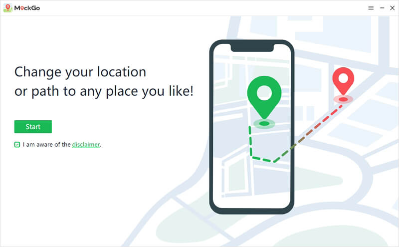 Start option on Mockgo - How to Change Location on Tinder