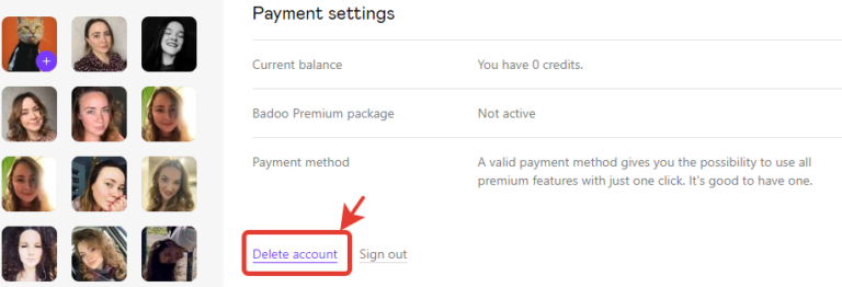 How to Delete Badoo Account- Click Delete account