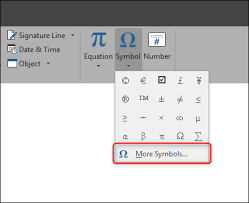 Microsoft Word More Symbols