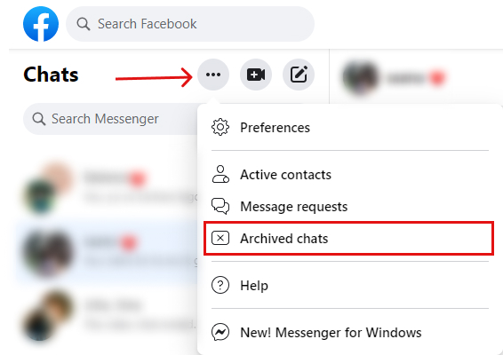 Unarchive Messages on Messenger-Select Archived Chats