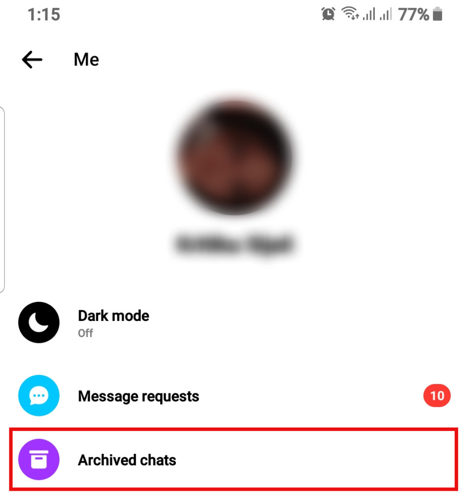 Unarchive Messages on Messenger-click Archived Chats