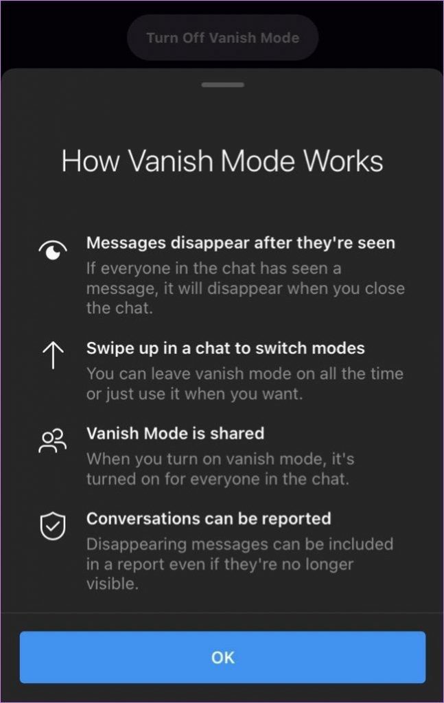 Messenger vanish mode