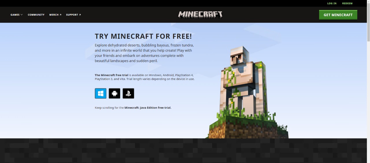 Minecraft for Windows free