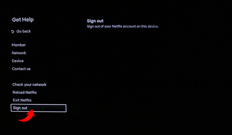 Sign out from Netflix