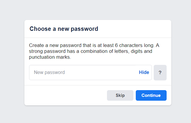 Reset Facebook Messenger Password