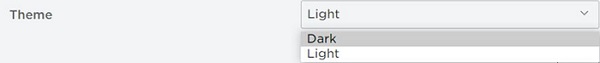 Select Dark from the drop down 