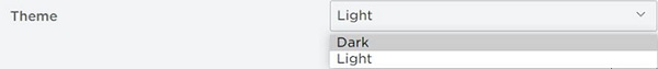 Select Dark from the drop down