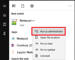 Run as administrator